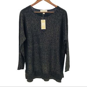 MICHAEL KORS Black Gold Sparkle Sweater X-LargeNWT